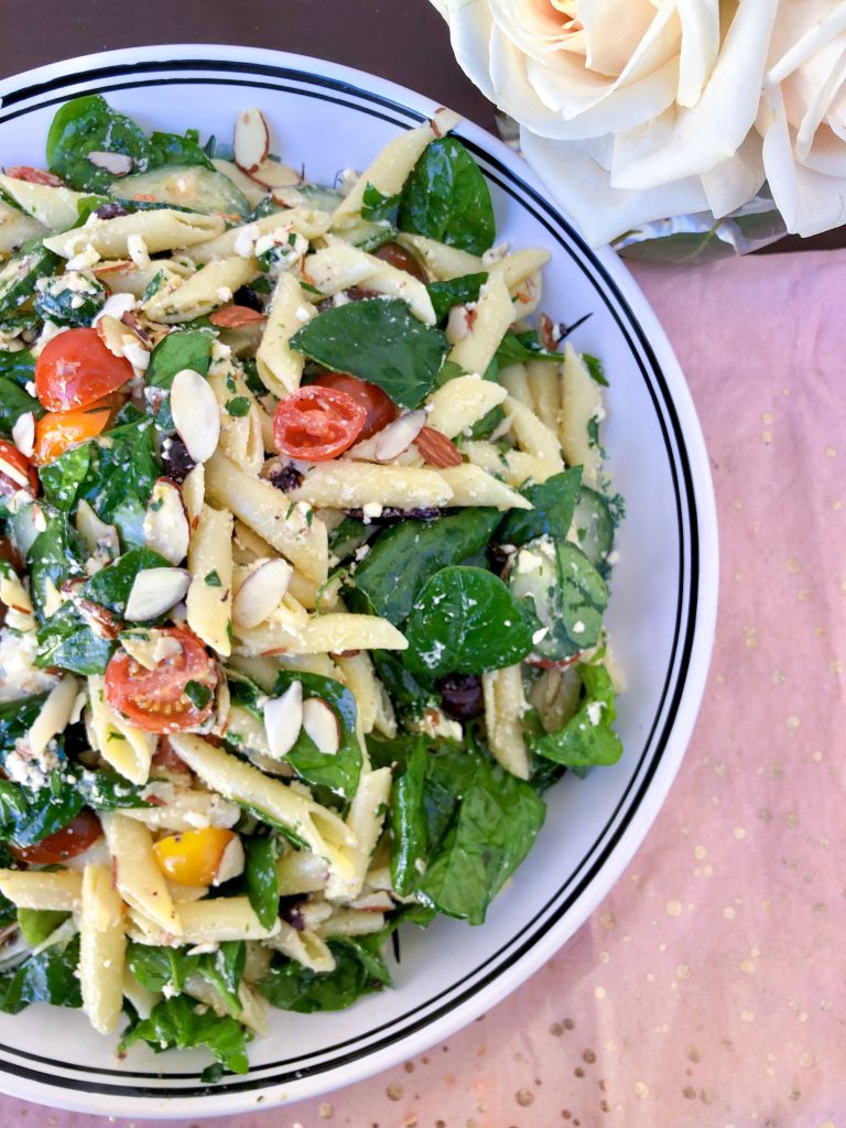 Spinach Feta Pasta Salad The Rose Table