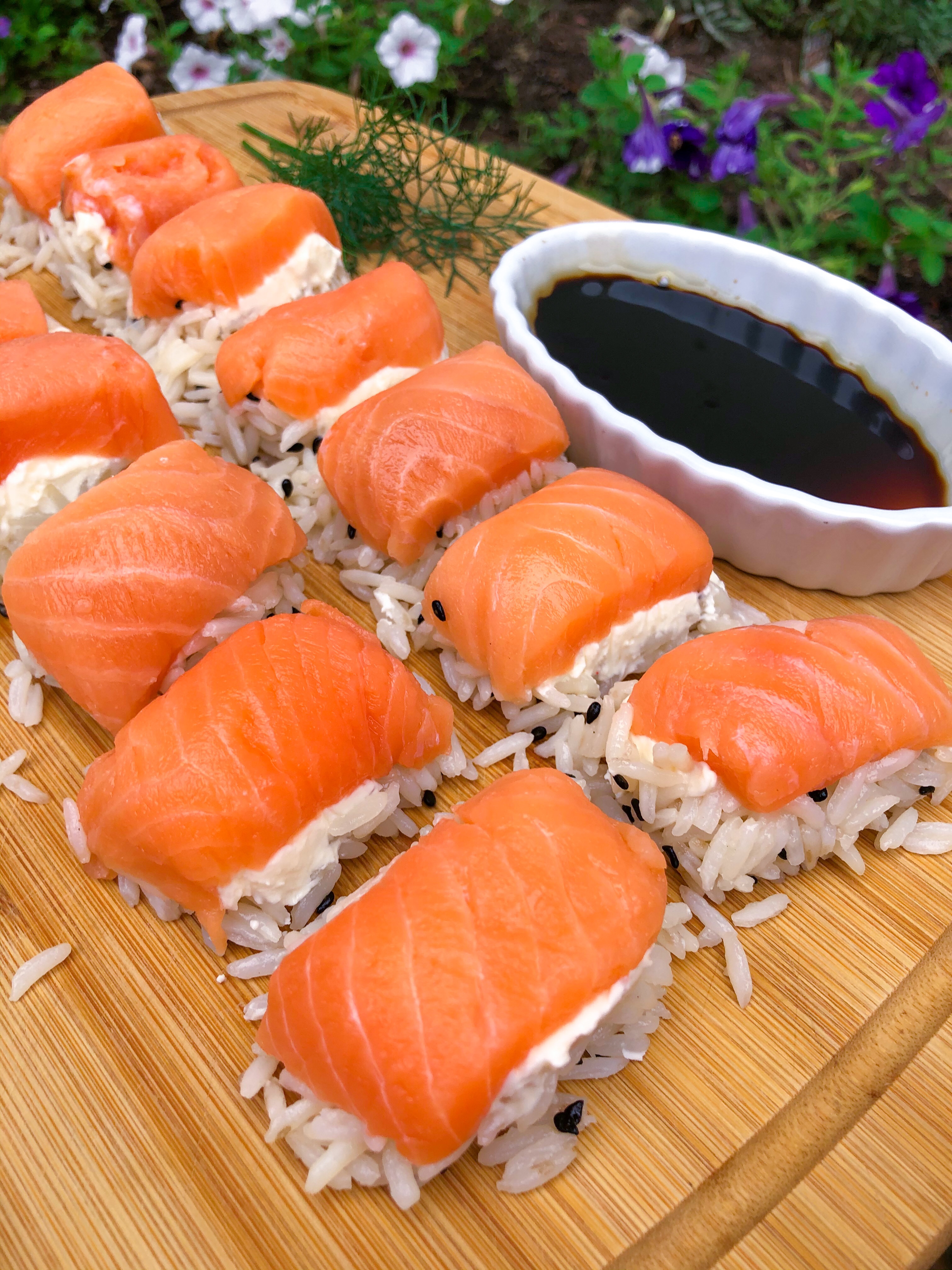 Ice Cube Tray Salmon Sushi