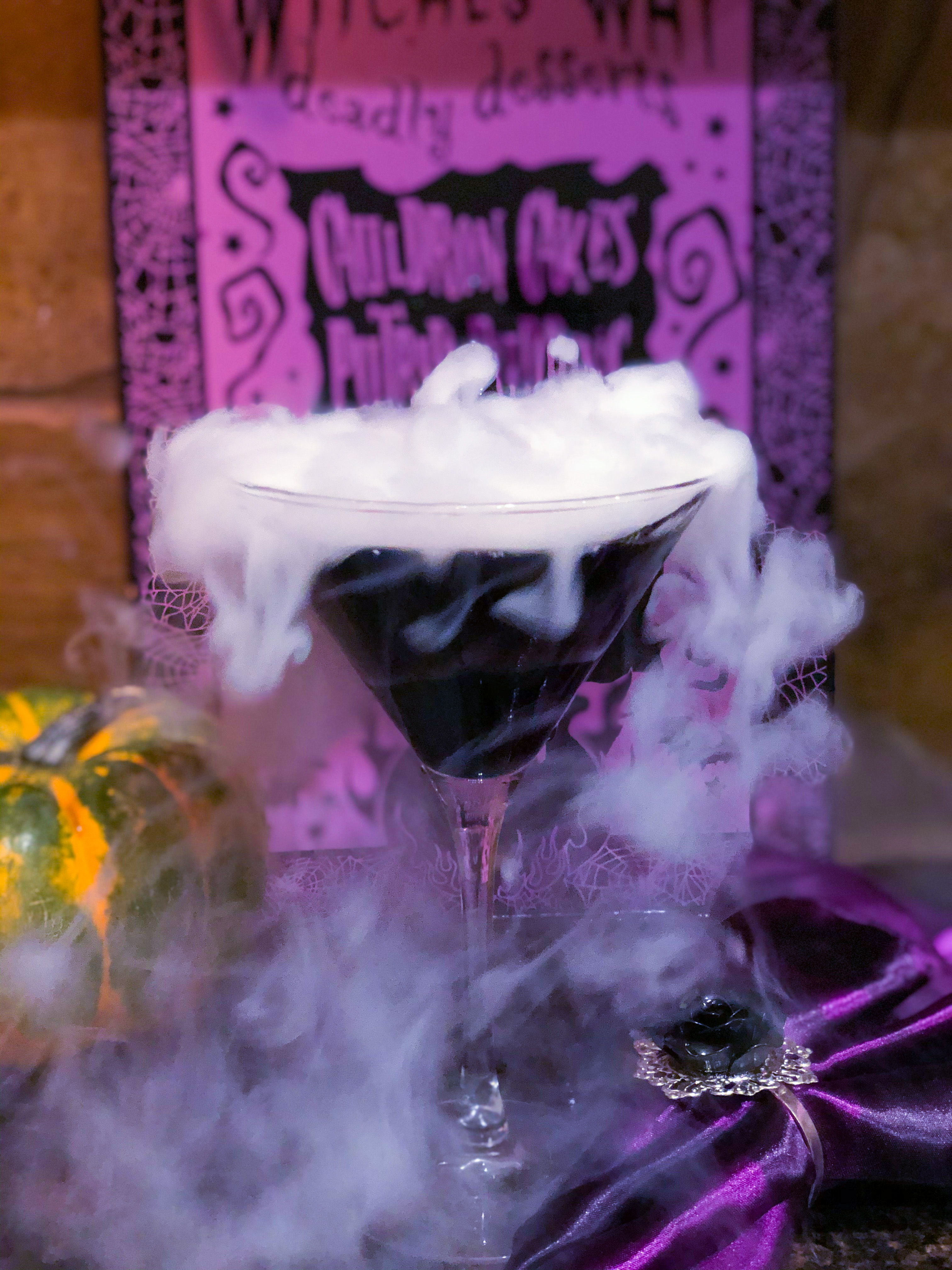 Black Halloween Martini, How to Use Dry Ice Safely in Drinks