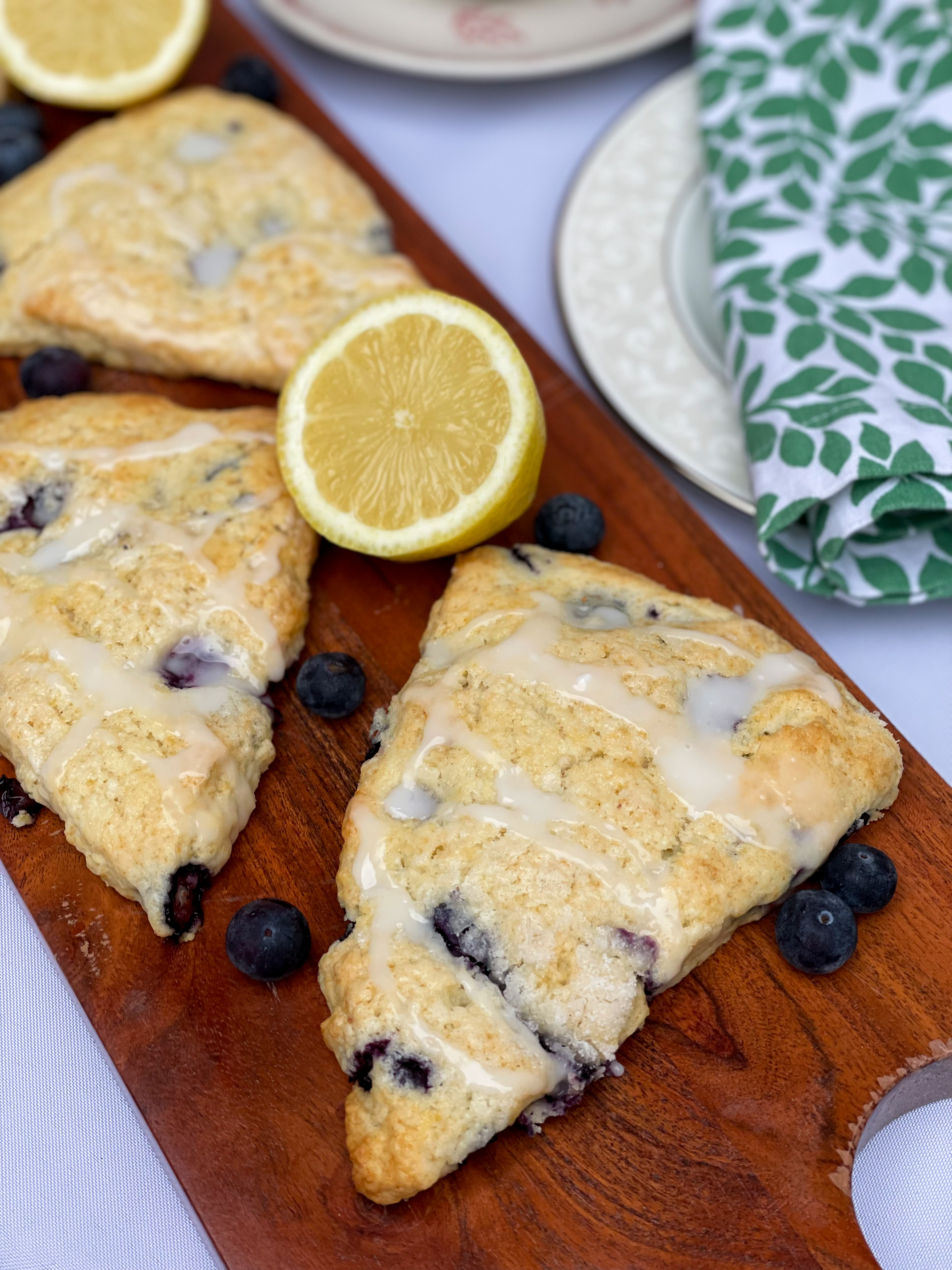 Lemon Blueberry Cream Scones
