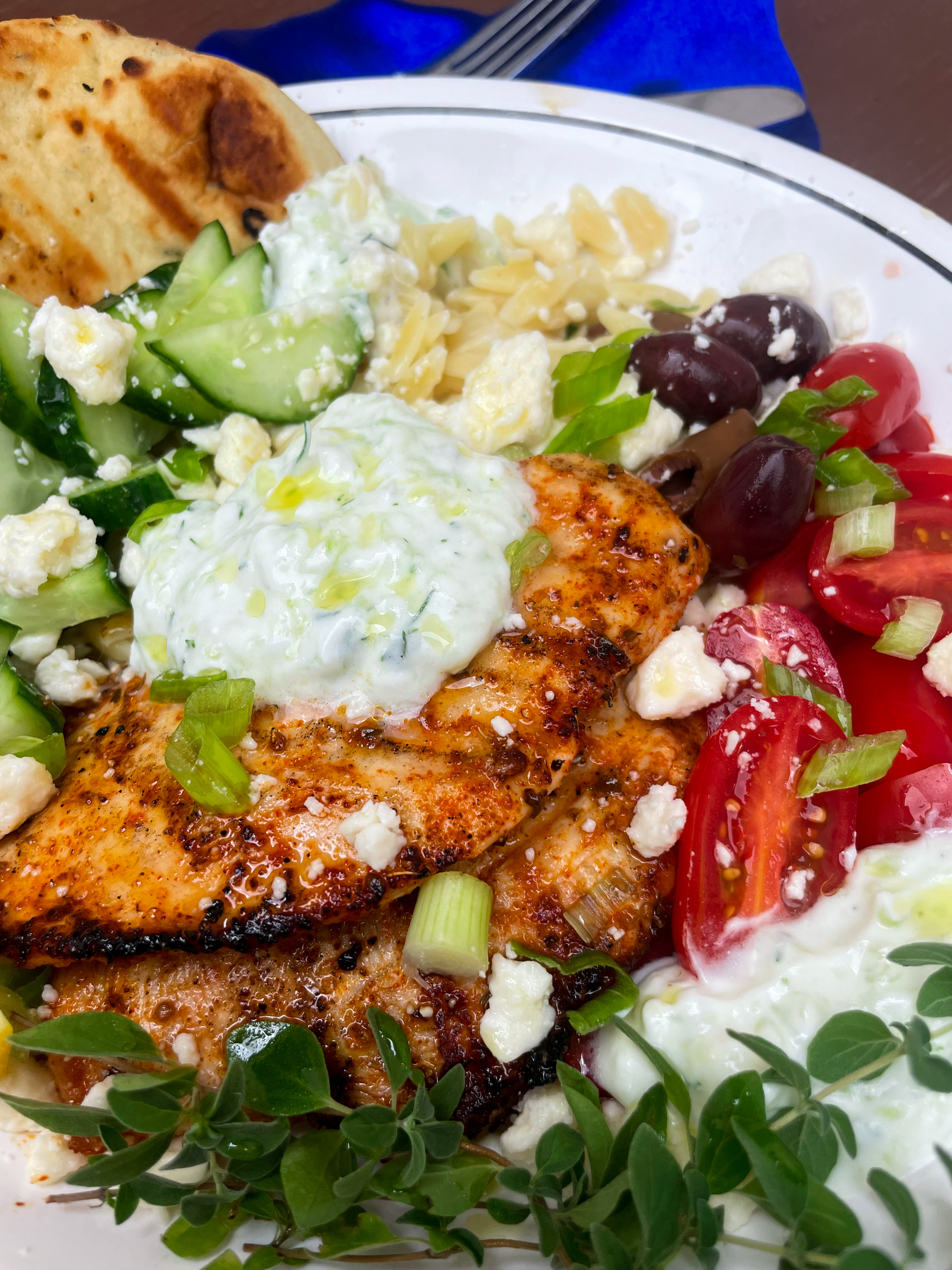 Greek Chicken Orzo Bowls