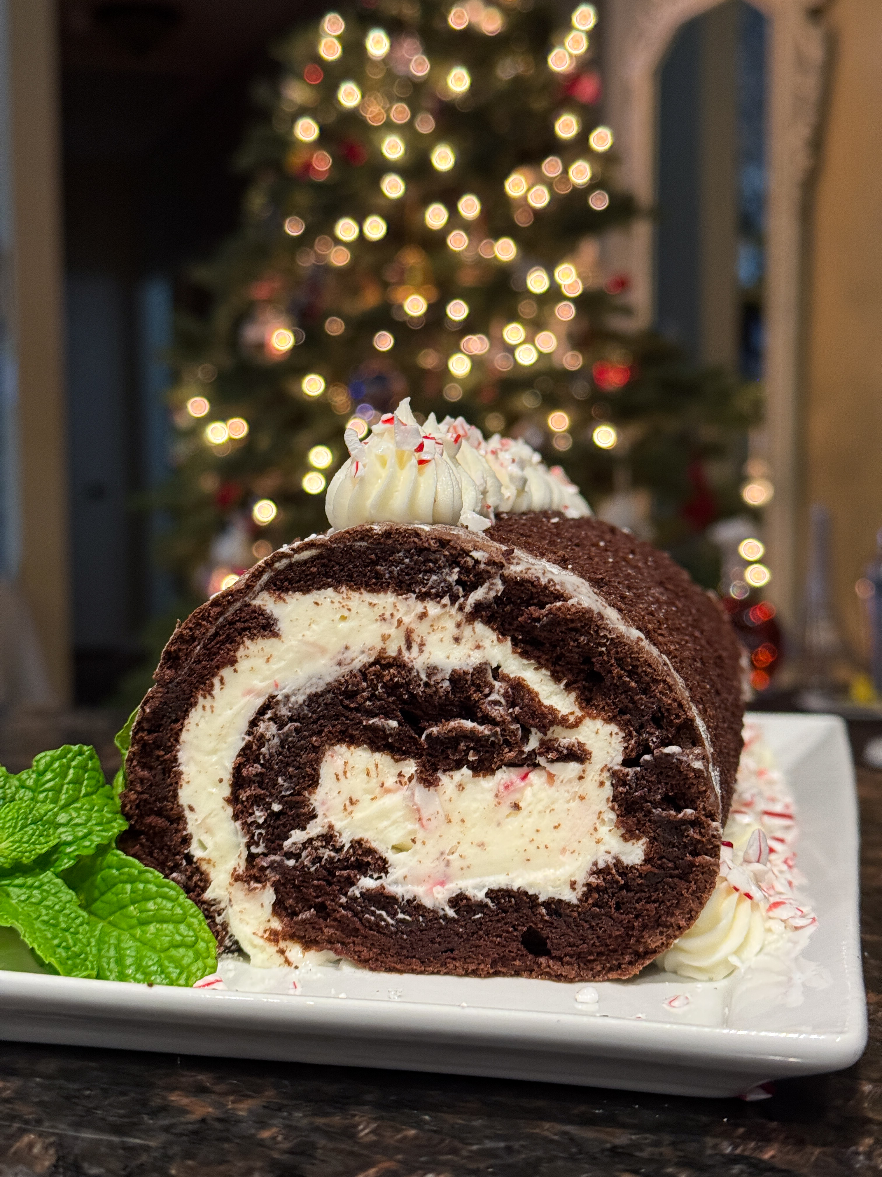 Chocolate Peppermint Cake Roll