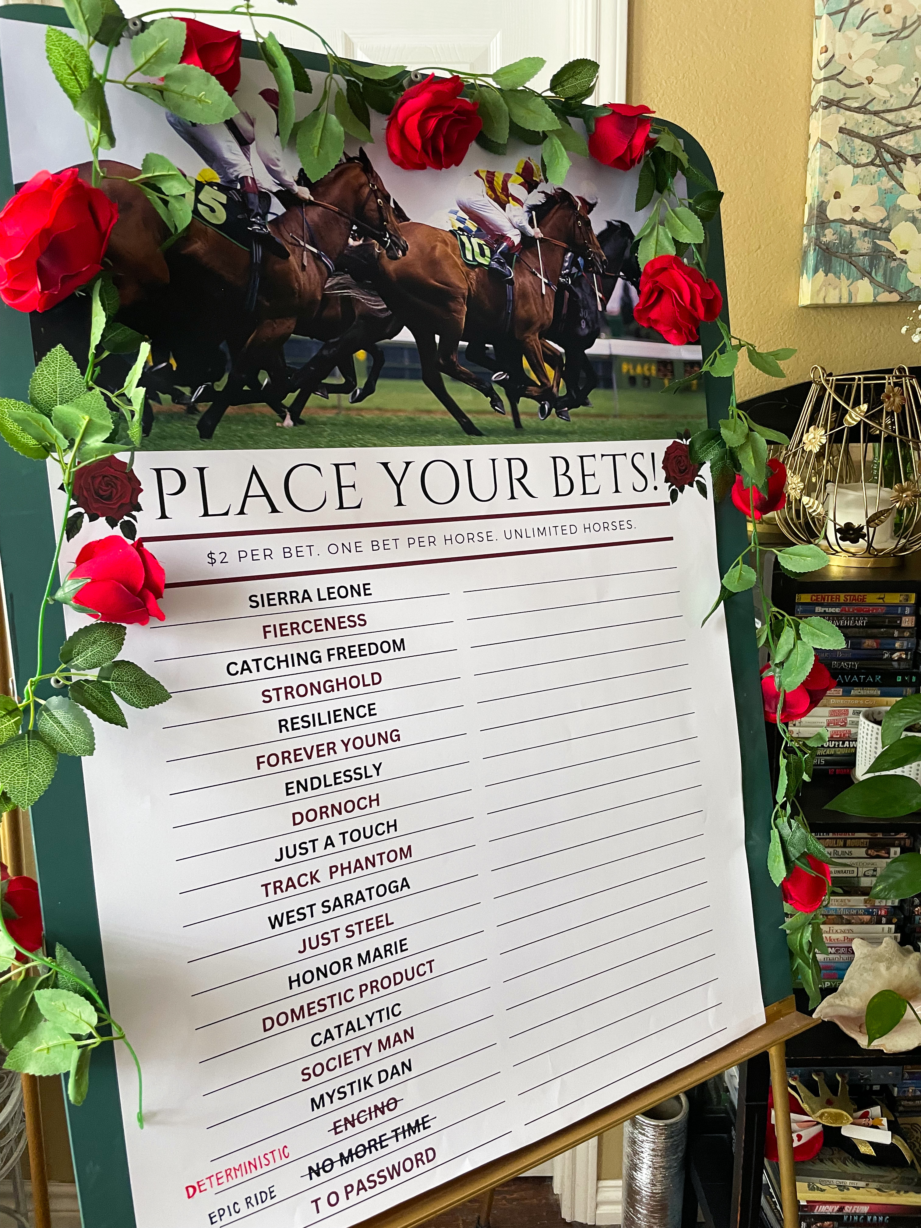 DIY Kentucky Derby Betting Board