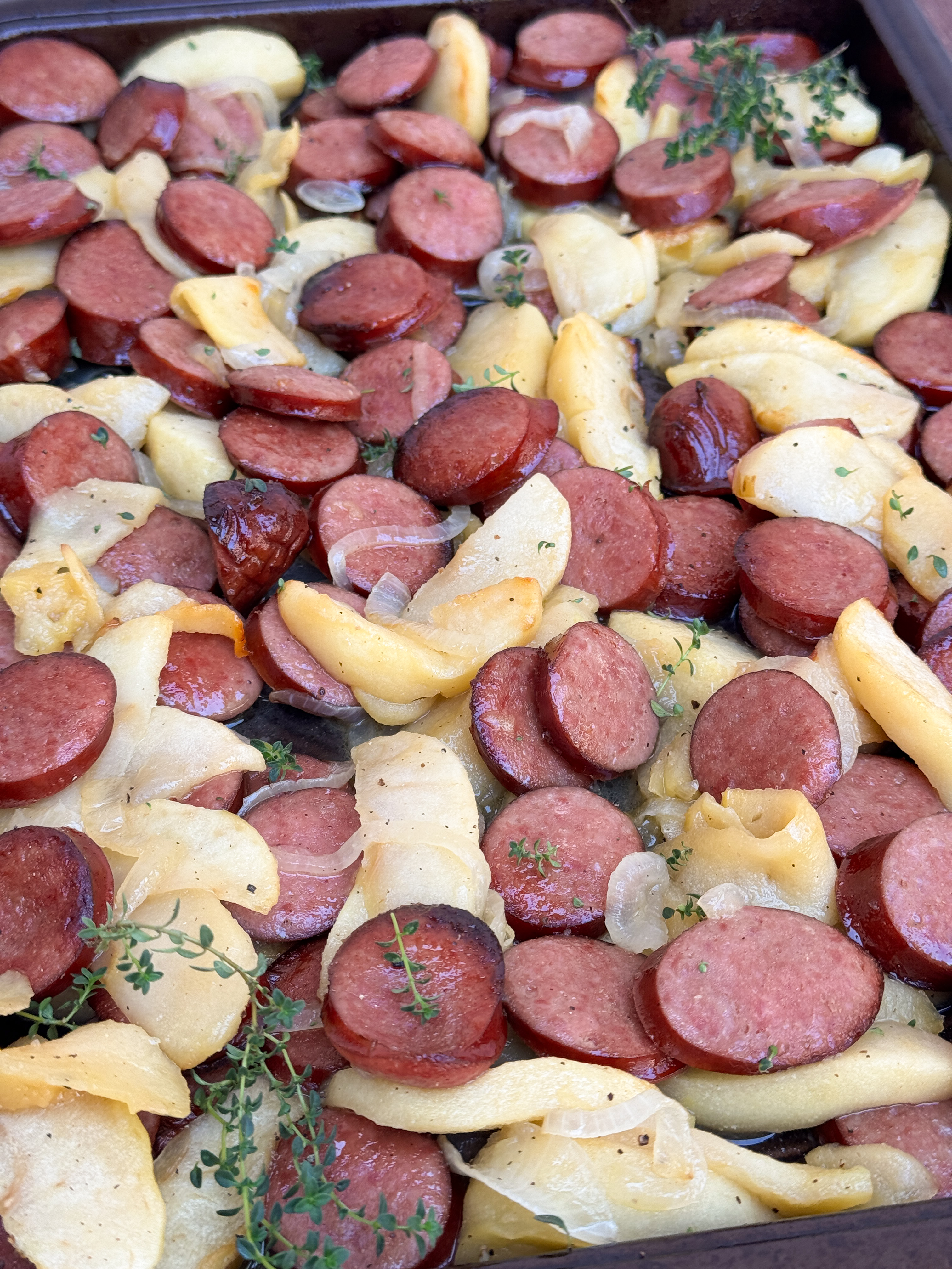 Sheet Pan Sausage and Apples